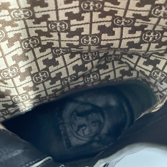 Tory Burch Bristol Riding Boots, Black Leather, Size 7.5 M - Picture 13 of 16